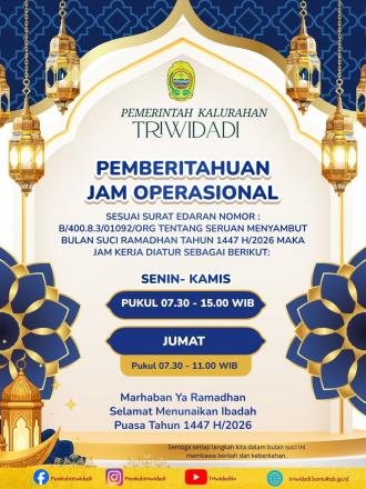 Marhaban Ya Ramadhan, Ini Jadwal Layanan Kantor Kalurahan Triwidadi